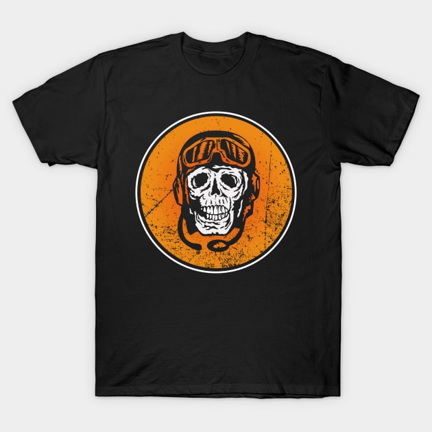 Halloween Pilot Shirt Retro Skull Avgeek Aviation Military goggles T-Shirt by stearman